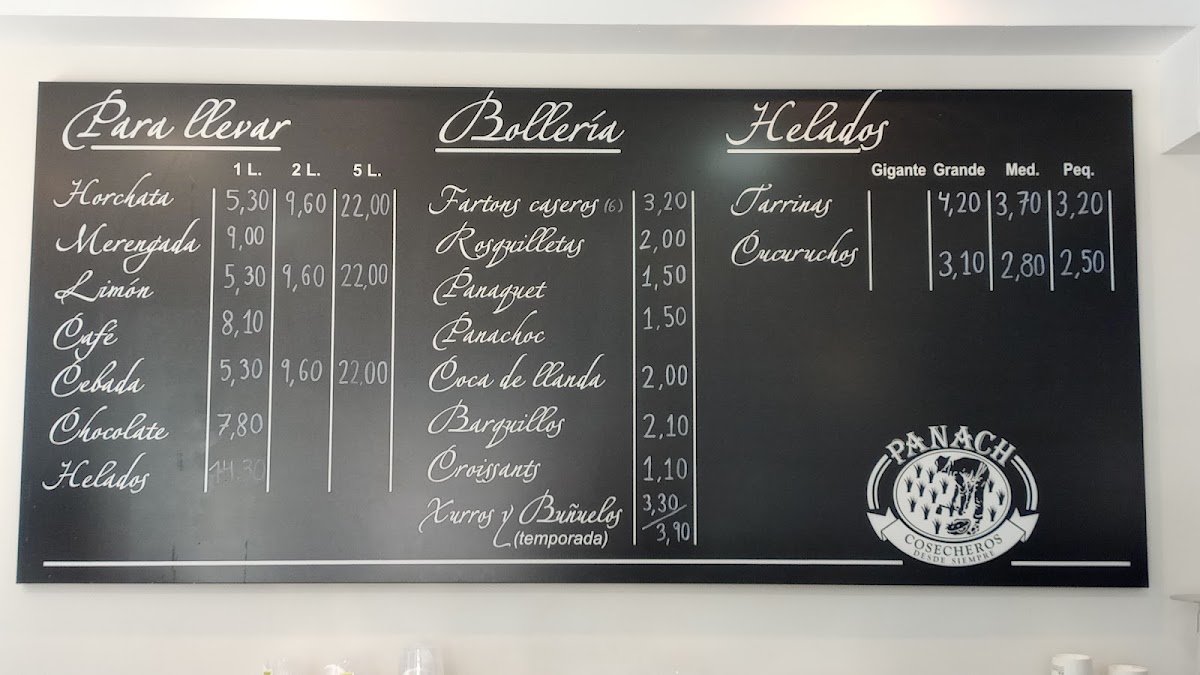 Orxateria Panach Photo Menu 5