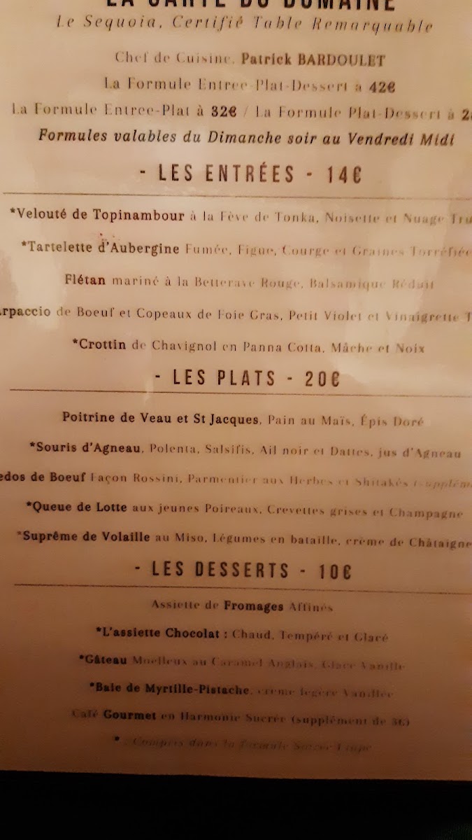 Restaurant Le Séquoia Photo Menu 1