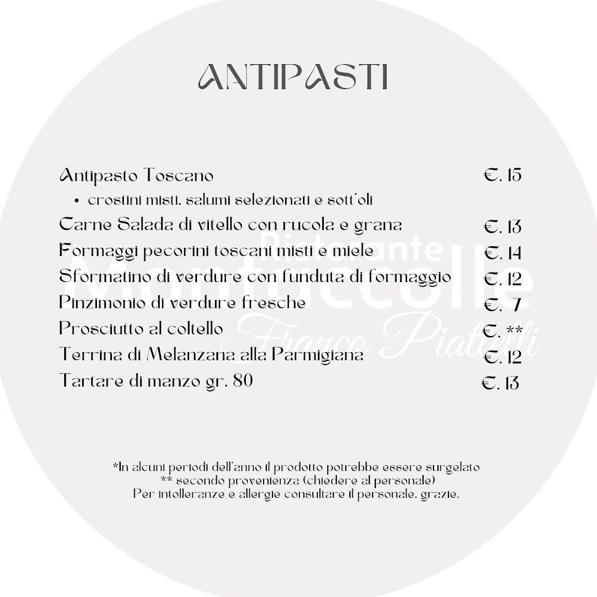 Ristorante Montaccolle Photo Menu 2