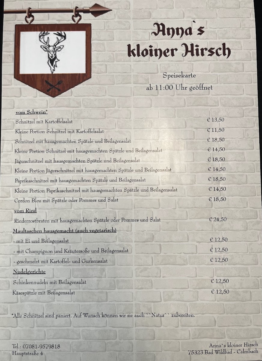 Anna's kloiner Hirsch Photo Menu 3