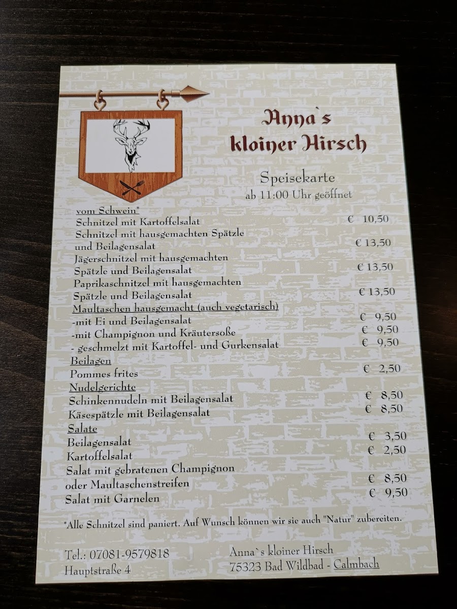 Anna's kloiner Hirsch Photo Menu 6