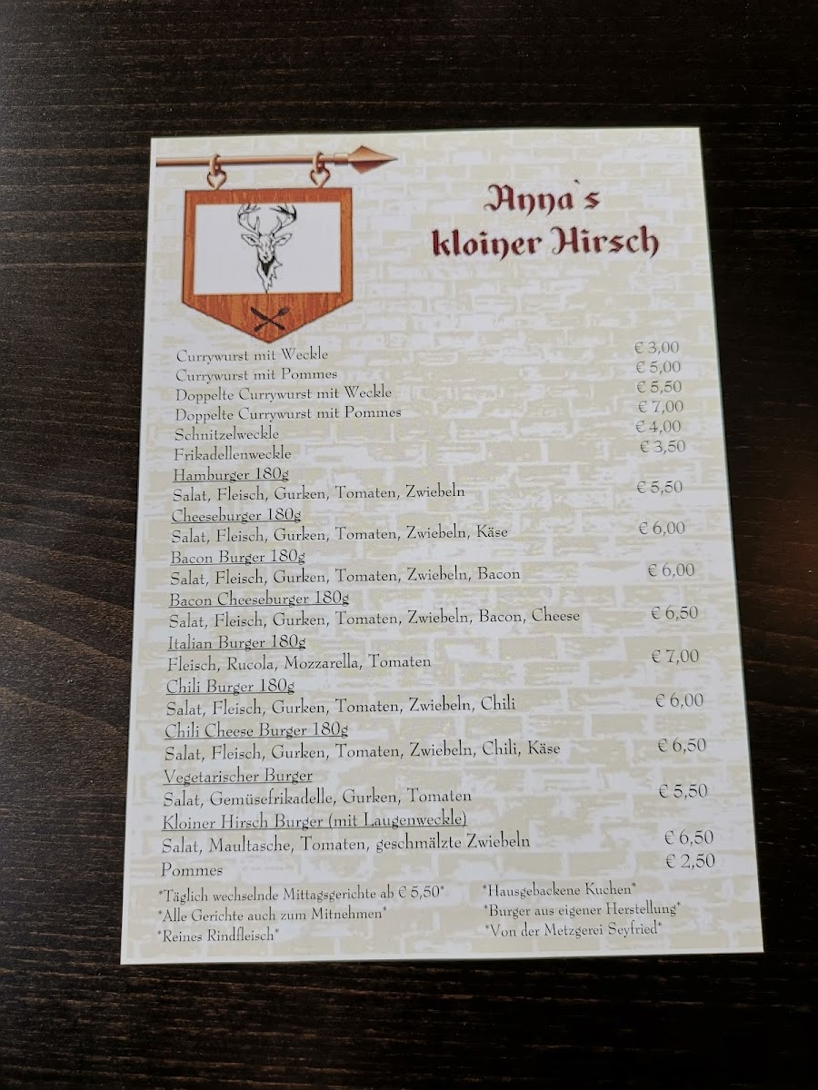 Anna's kloiner Hirsch Photo Menu 7