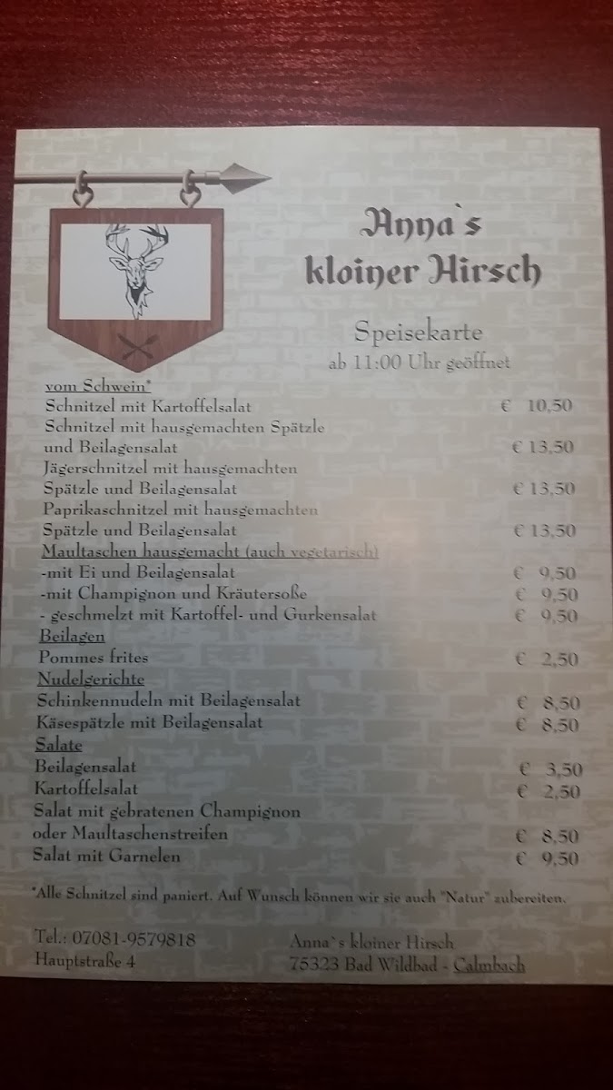 Anna's kloiner Hirsch Photo Menu 8