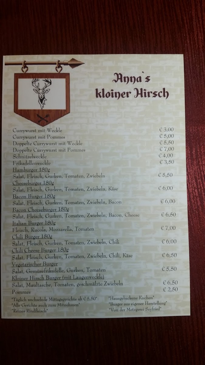 Anna's kloiner Hirsch Photo Menu 9