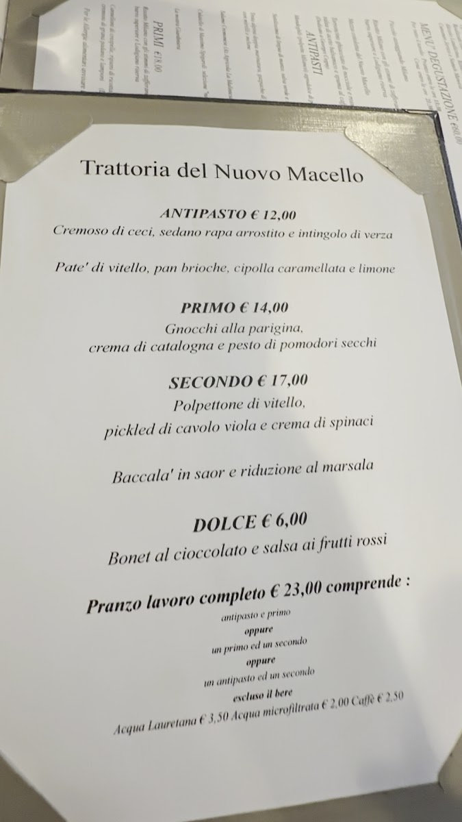 Trattoria del Nuovo Macello Photo Menu 1