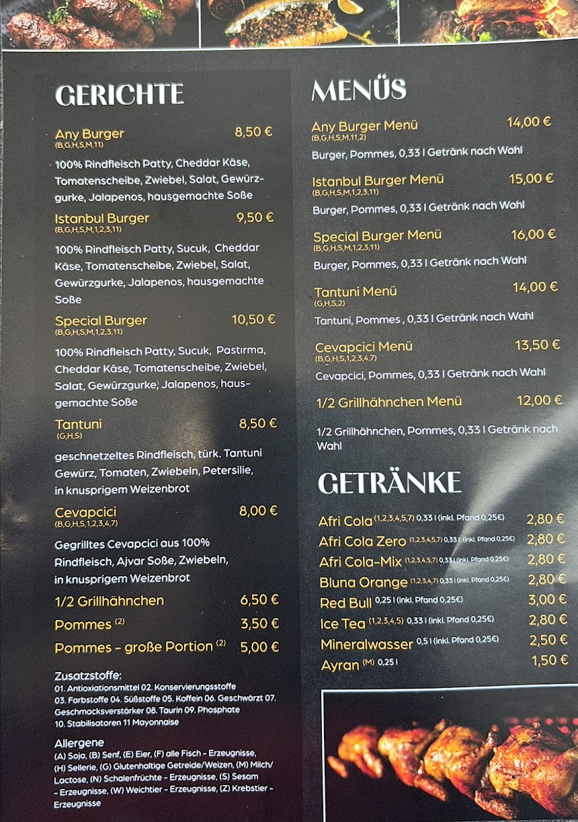 ANY STREETFOOD Photo Menu 1