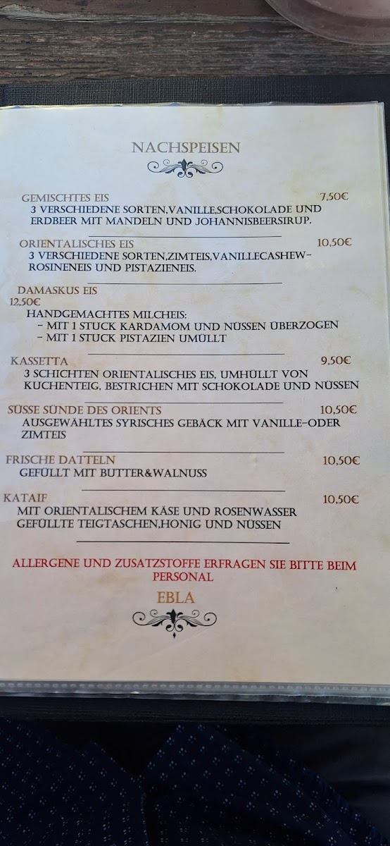 Restaurant Ebla Photo Menu 1