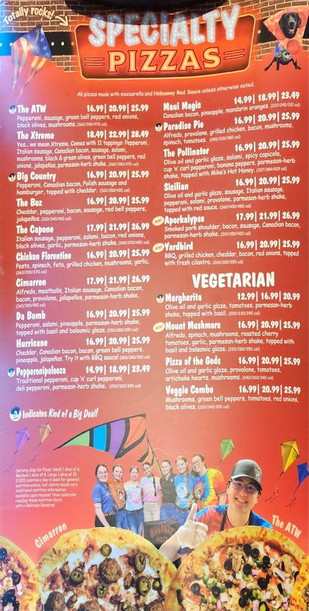 Hideaway Pizza Photo Menu 2