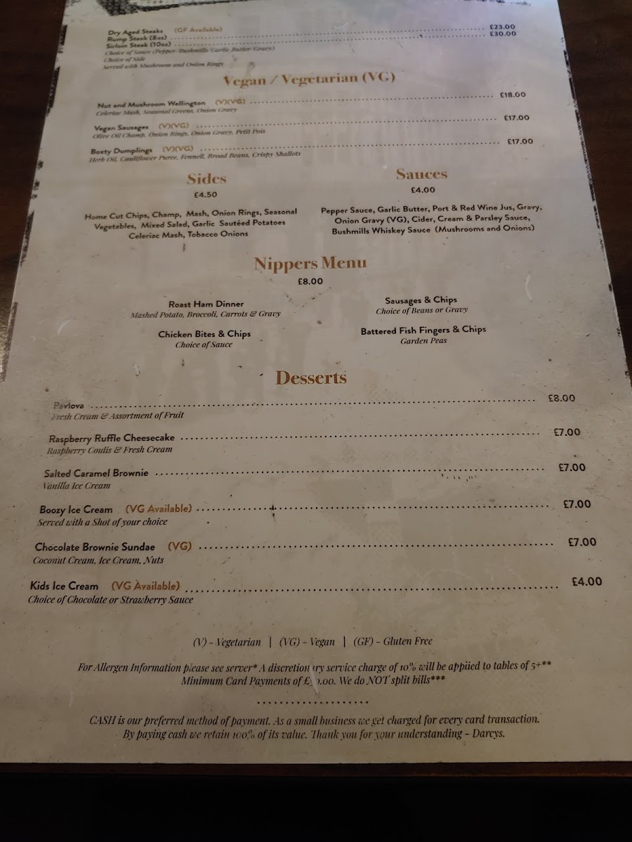 Darcy's Belfast Photo Menu 10