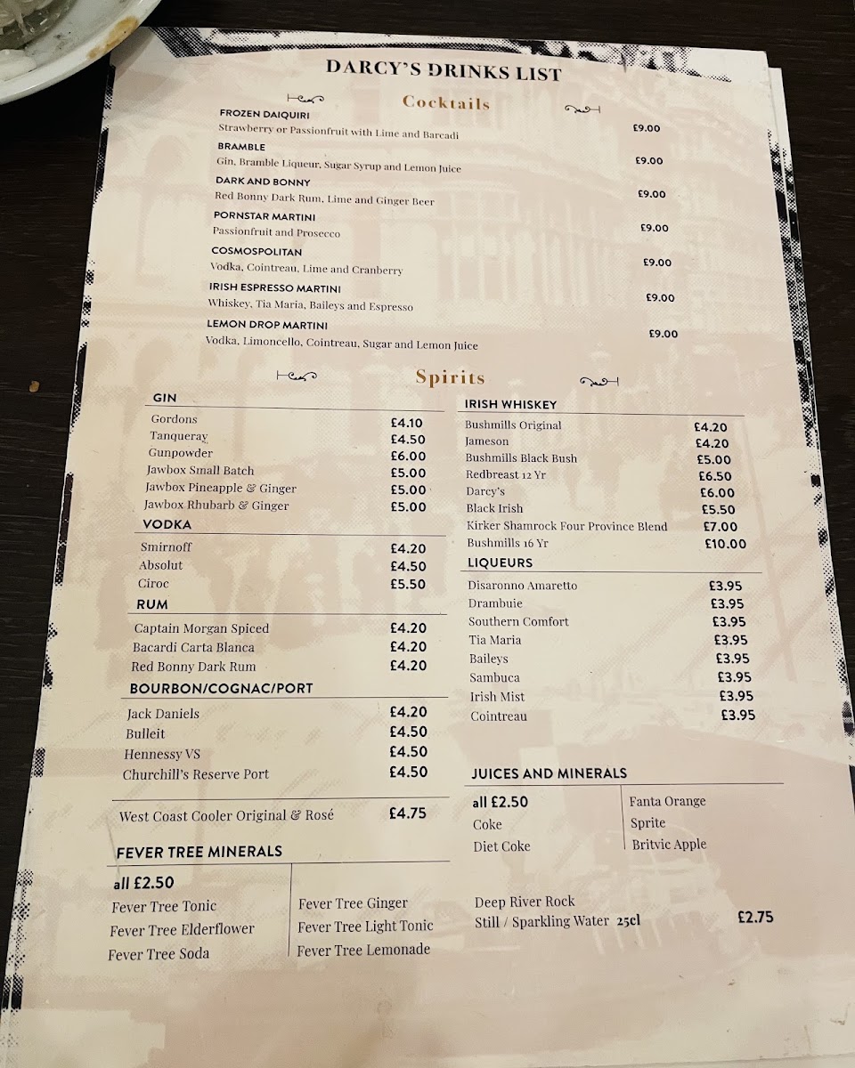 Darcy's Belfast Photo Menu 6