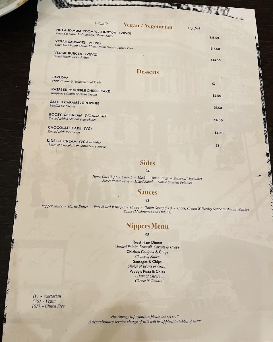 Darcy's Belfast Photo Menu 8