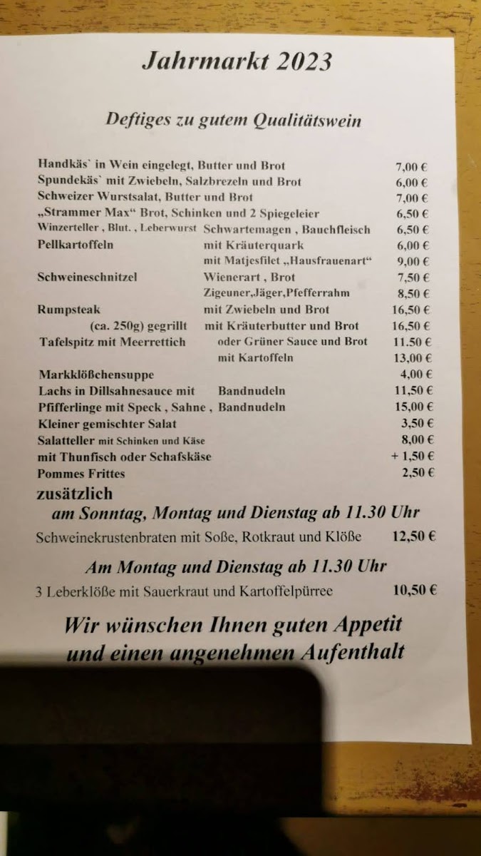 Gutsausschank Huth Photo Menu 5