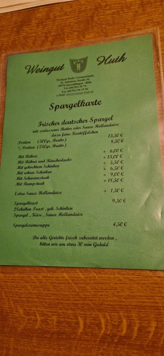 Gutsausschank Huth Photo Menu 9