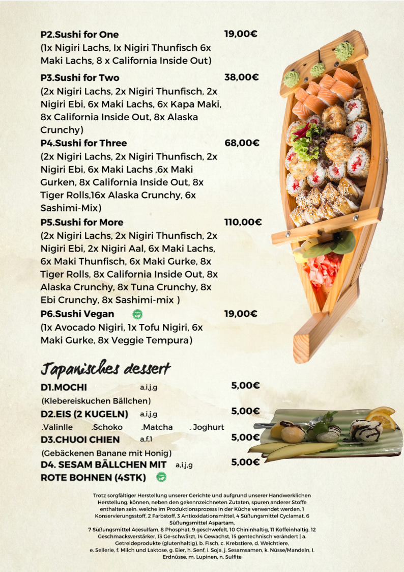 Dong Que - Sushi & Vietnamese Fusion Restaurant Photo Menu 4