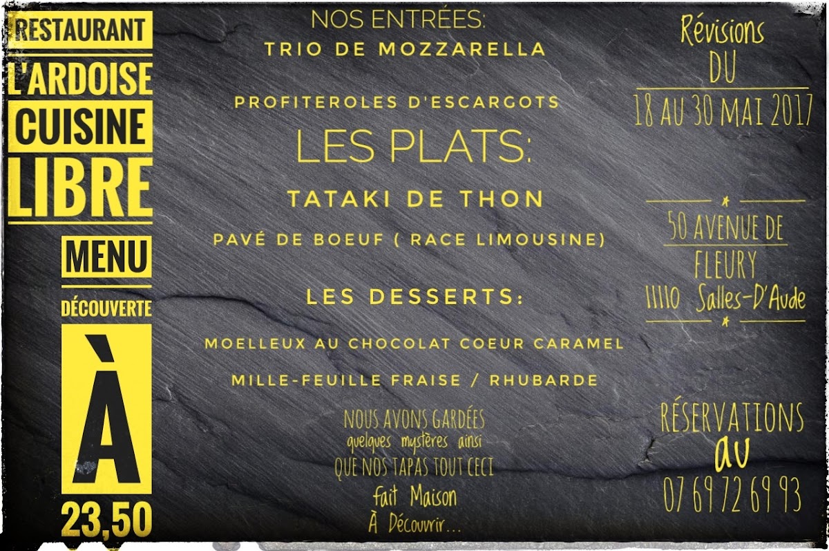 L'Ardoise - Cuisine Libre Photo Menu 7