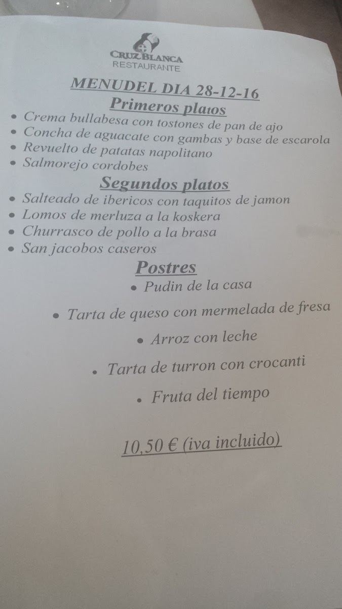Restaurante Cruz Blanca Photo Menu 7