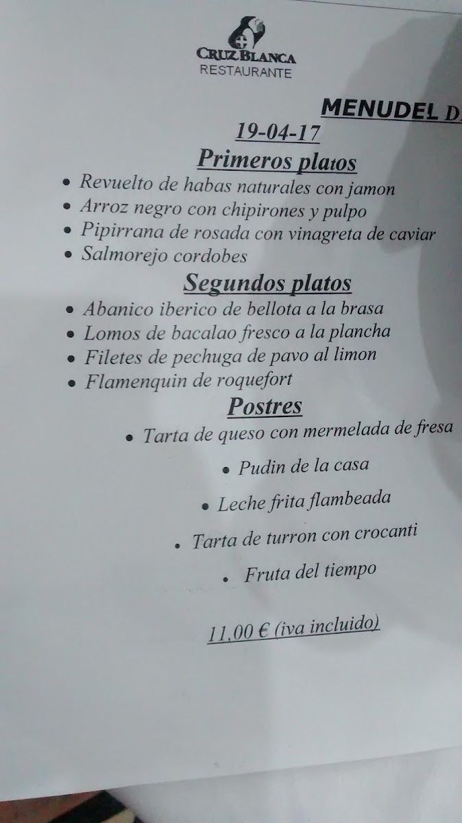 Restaurante Cruz Blanca Photo Menu 8