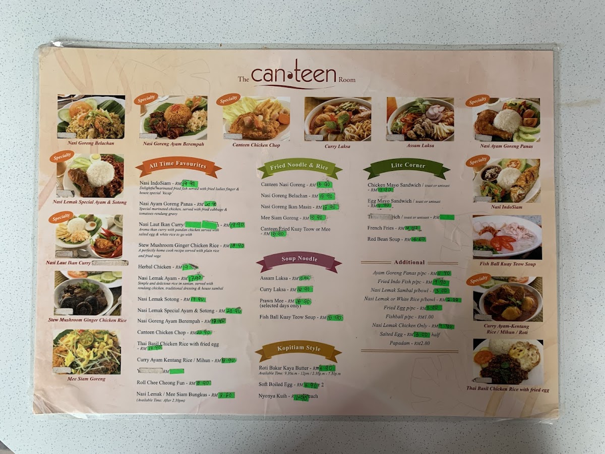 The Canteen Room Photo Menu 2