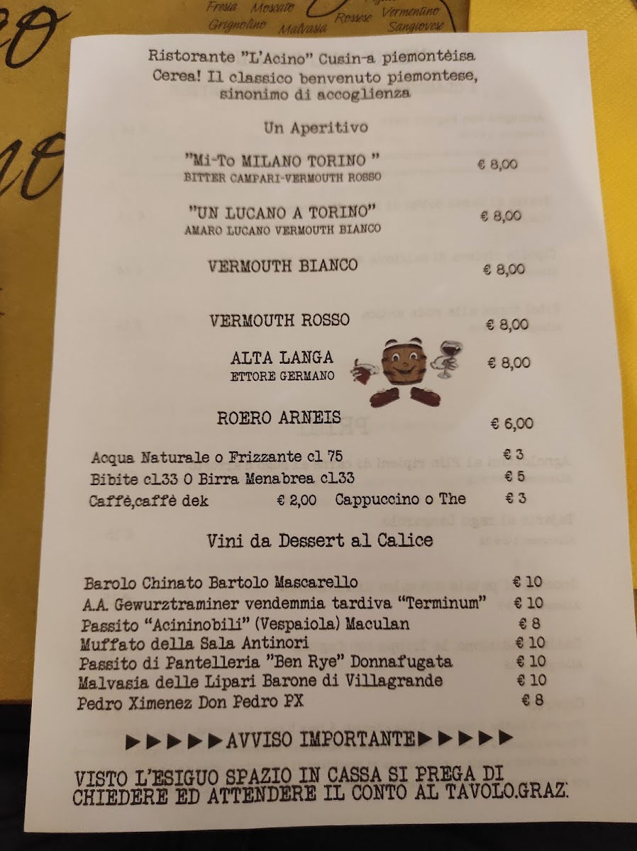 L'Acino Restaurant Photo Menu 1