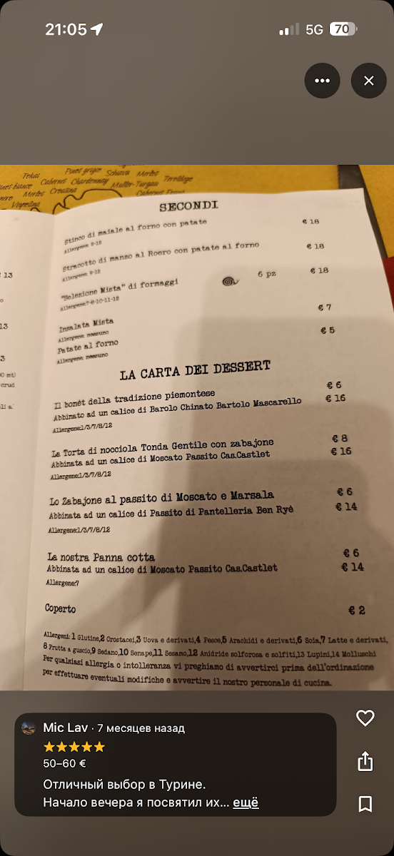 L'Acino Restaurant Photo Menu 5