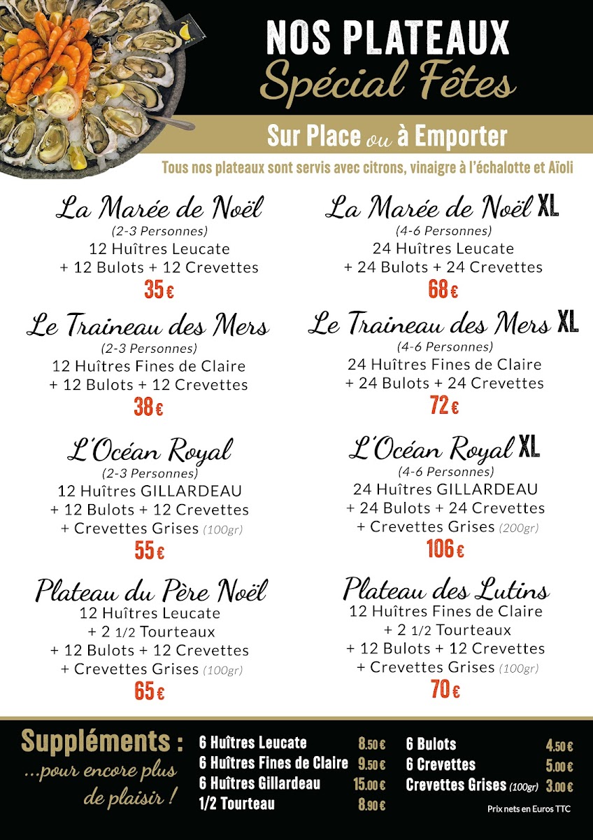LA CASA DE L'HUÎTRE Photo Menu 1