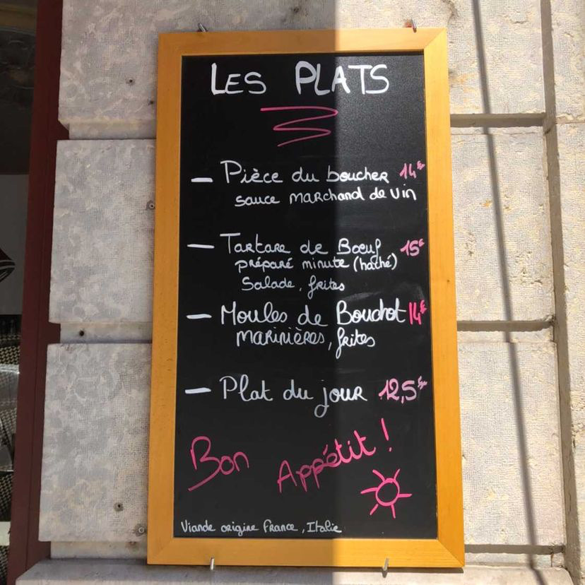 Café de la Cloche Photo Menu 2