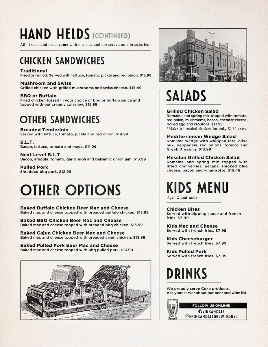 Ink & Ale Brewhouse Photo Menu 1