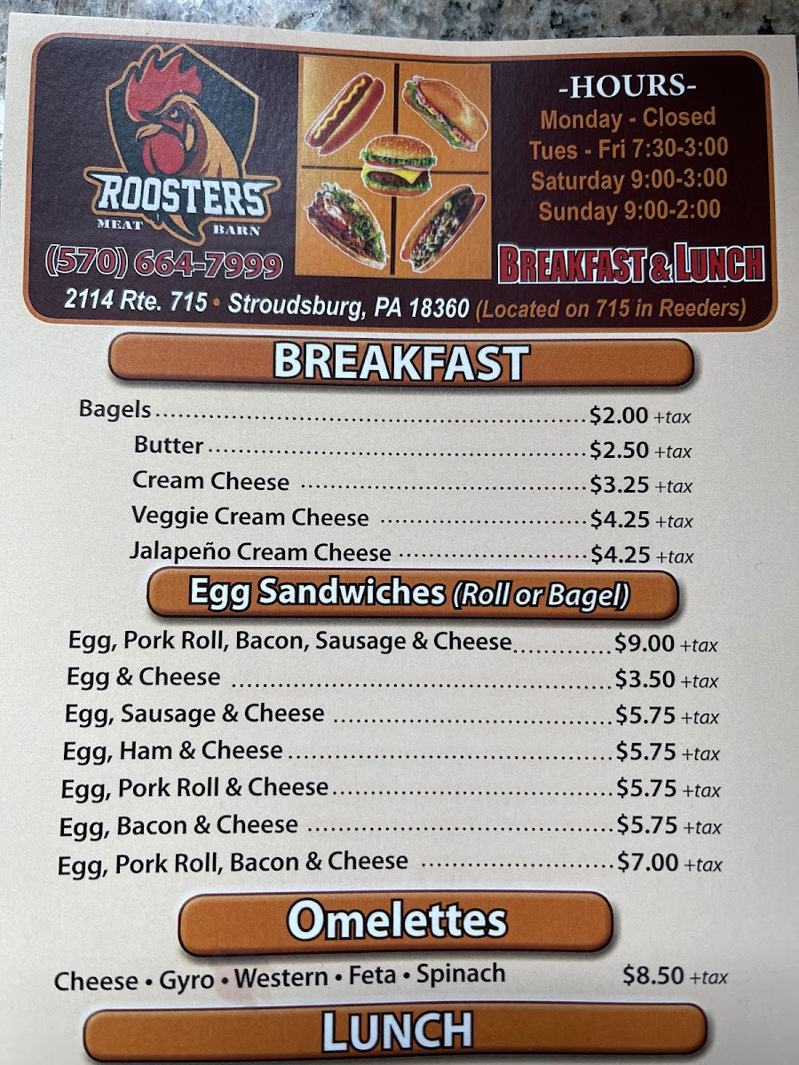 Roosters Meat Barn Photo Menu 2