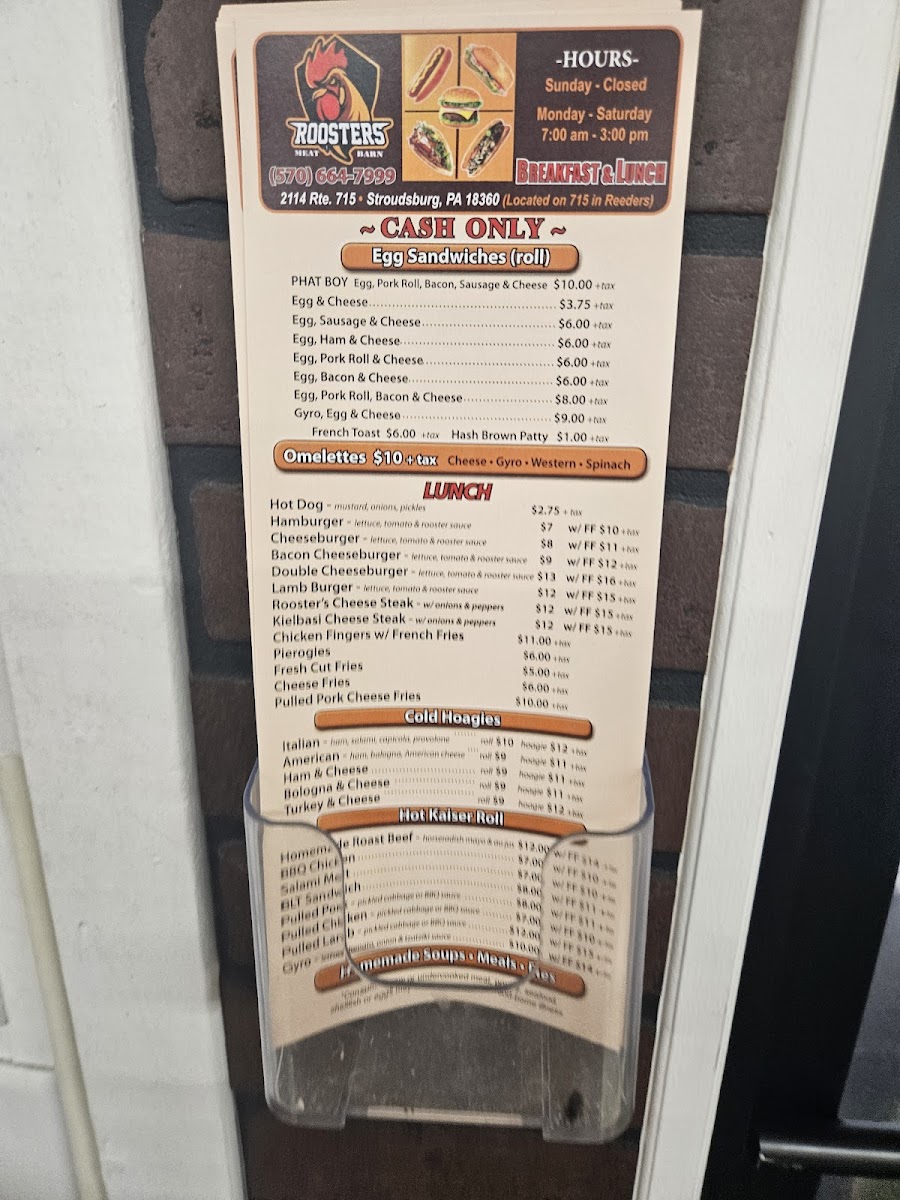 Roosters Meat Barn Photo Menu 4