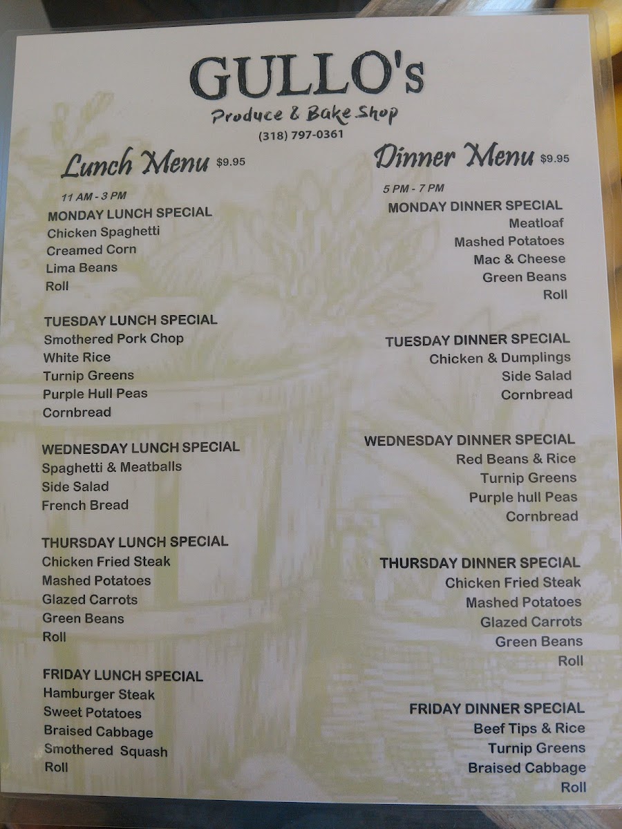 Gullos Fresh Produce Photo Menu 10