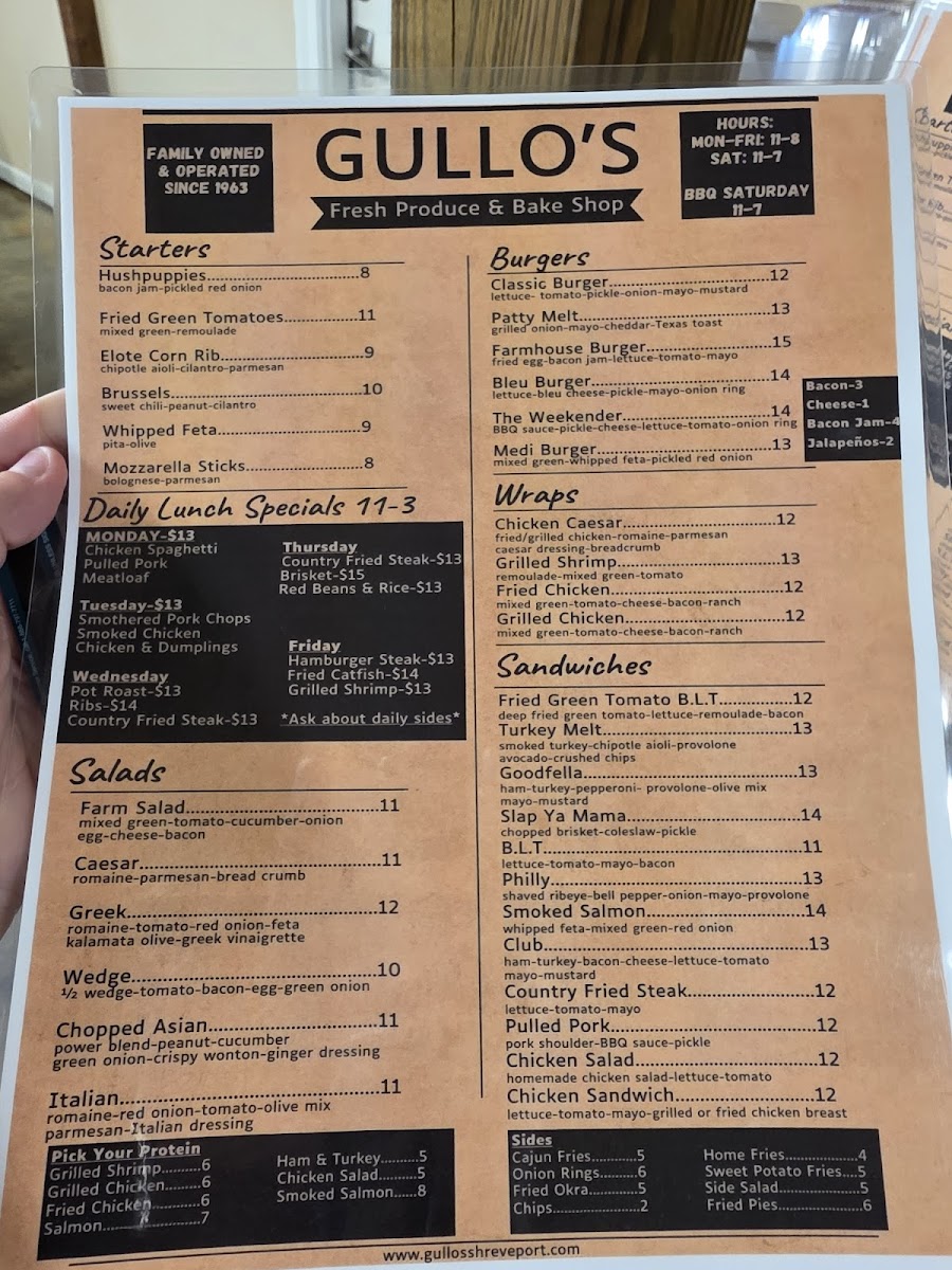 Gullos Fresh Produce Photo Menu 2