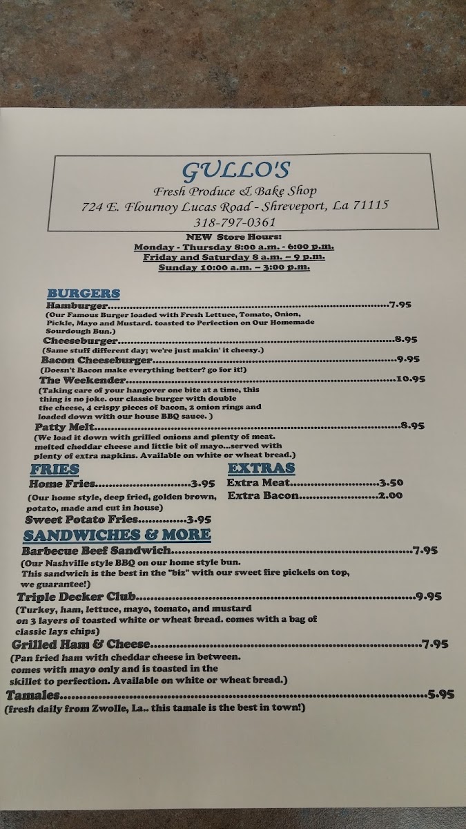 Gullos Fresh Produce Photo Menu 7