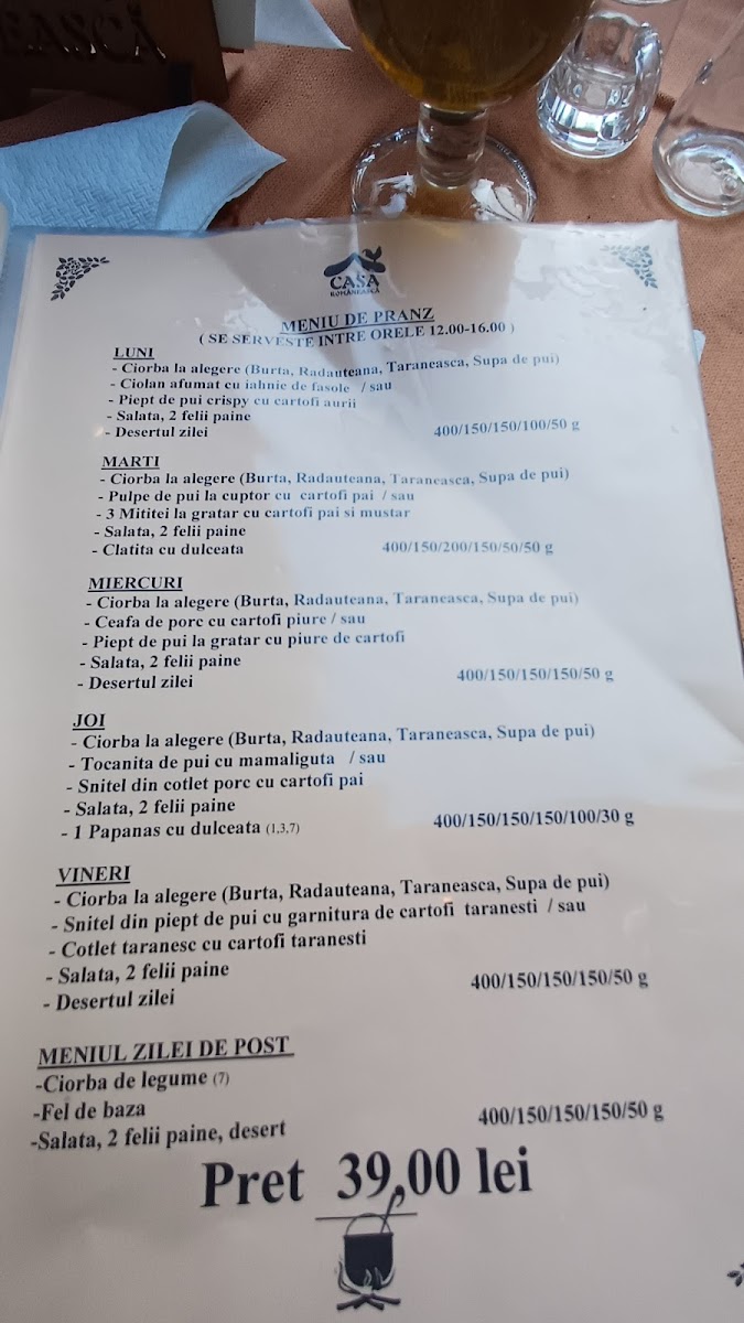 Restaurant Casa Romaneasca Photo Menu 3
