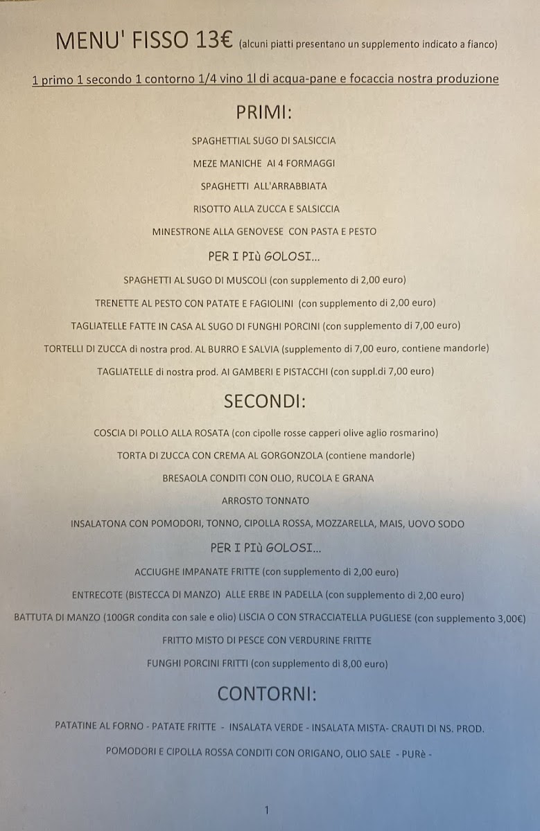 Trattoria La Rosata Photo Menu 1