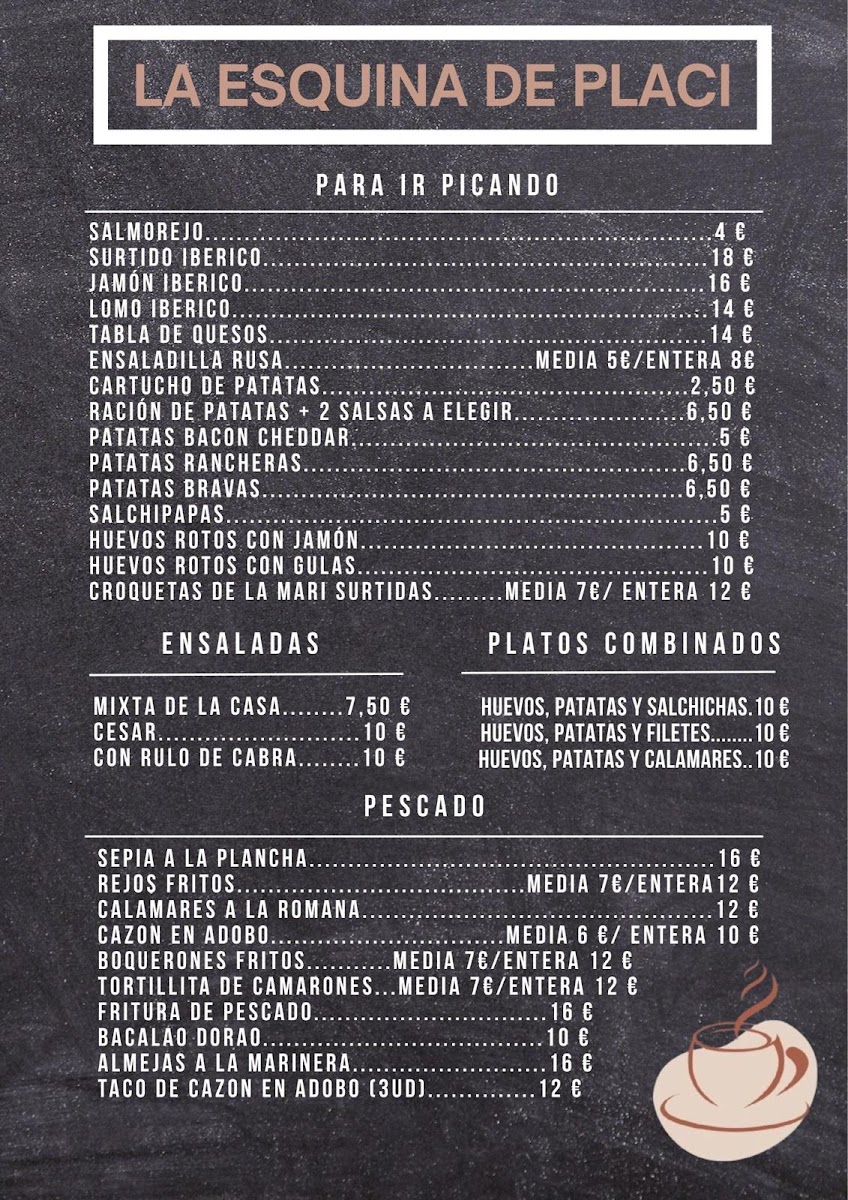 CAFÉ BAR LA ESQUINA DE PLACI Photo Menu 2
