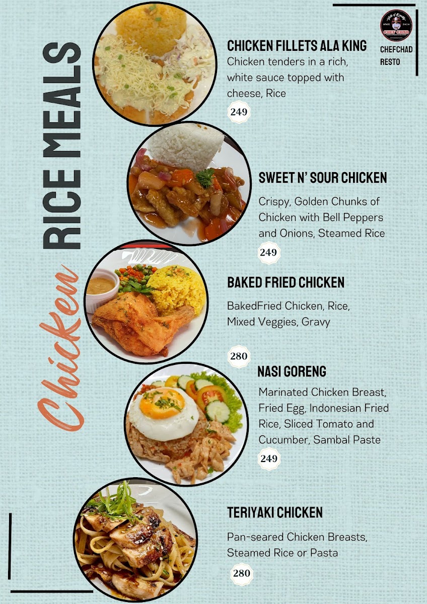 Chef Chad Restaurant Photo Menu 3