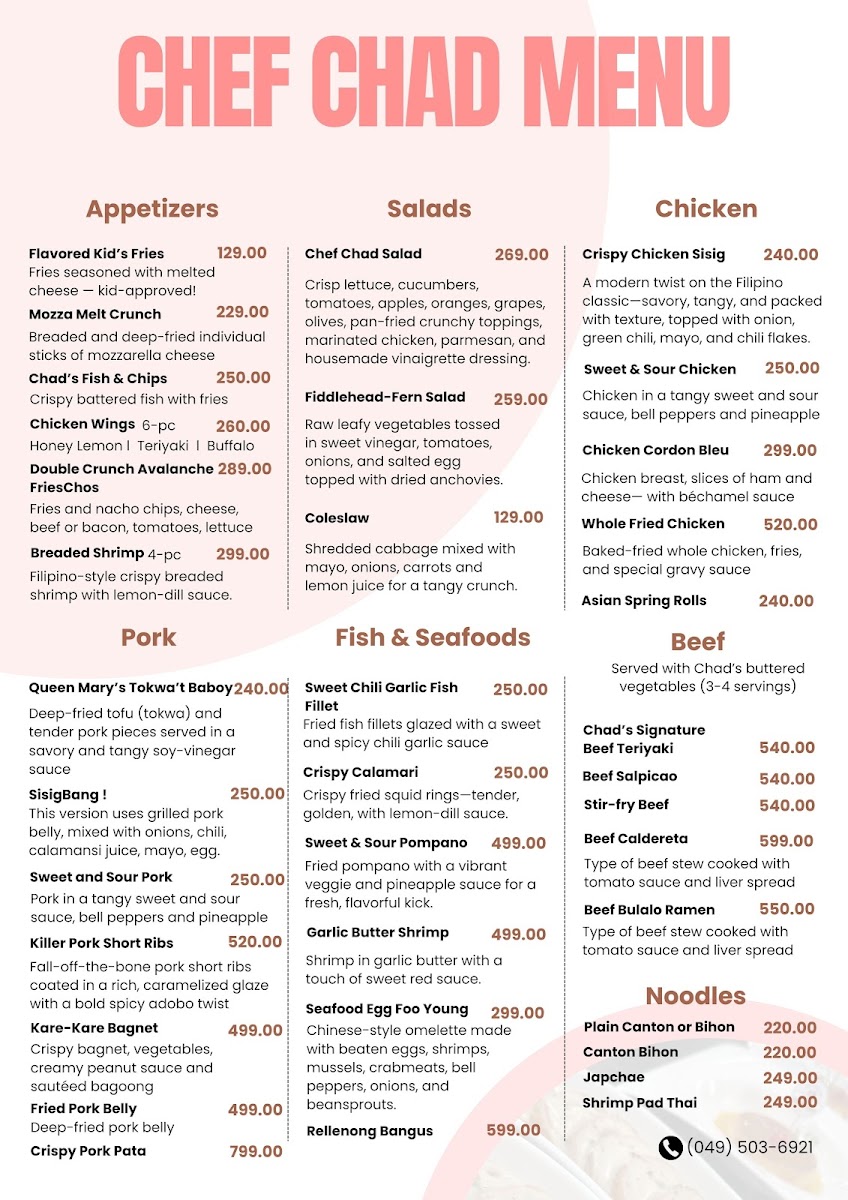 Chef Chad Restaurant Photo Menu 6