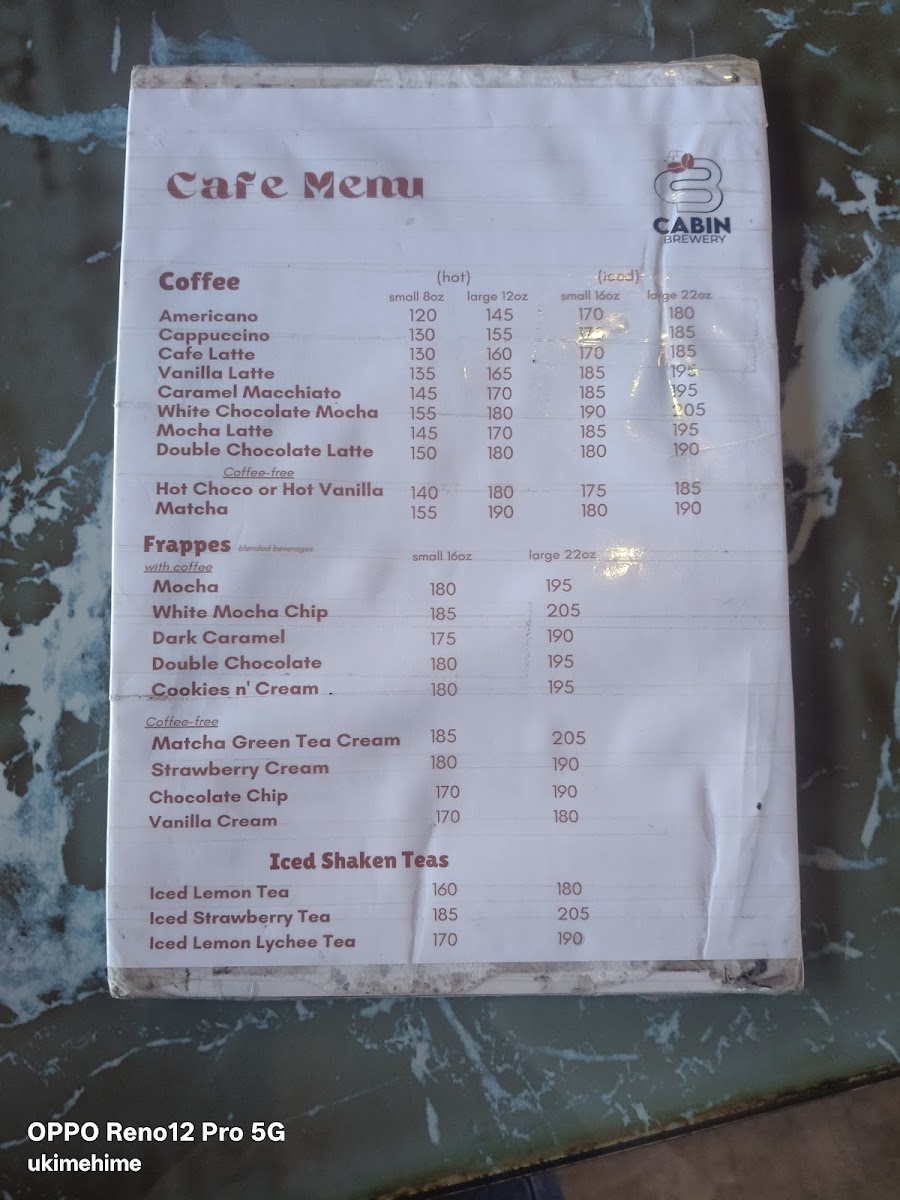 The Cabin Brewery Photo Menu 3