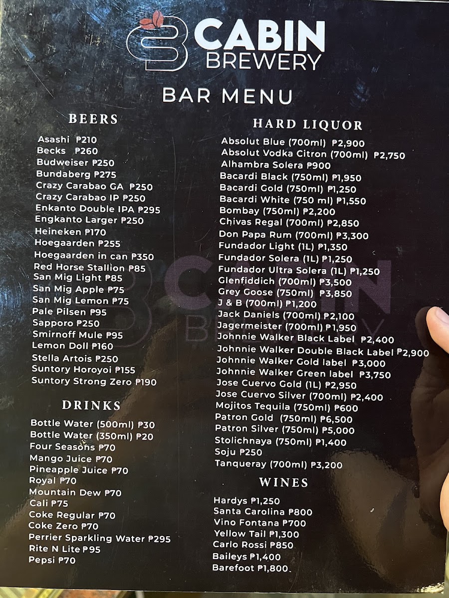 The Cabin Brewery Photo Menu 5