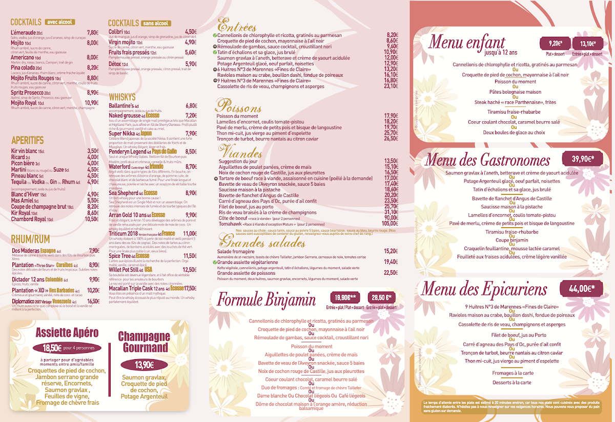Restaurant Le Binjamin Photo Menu 1