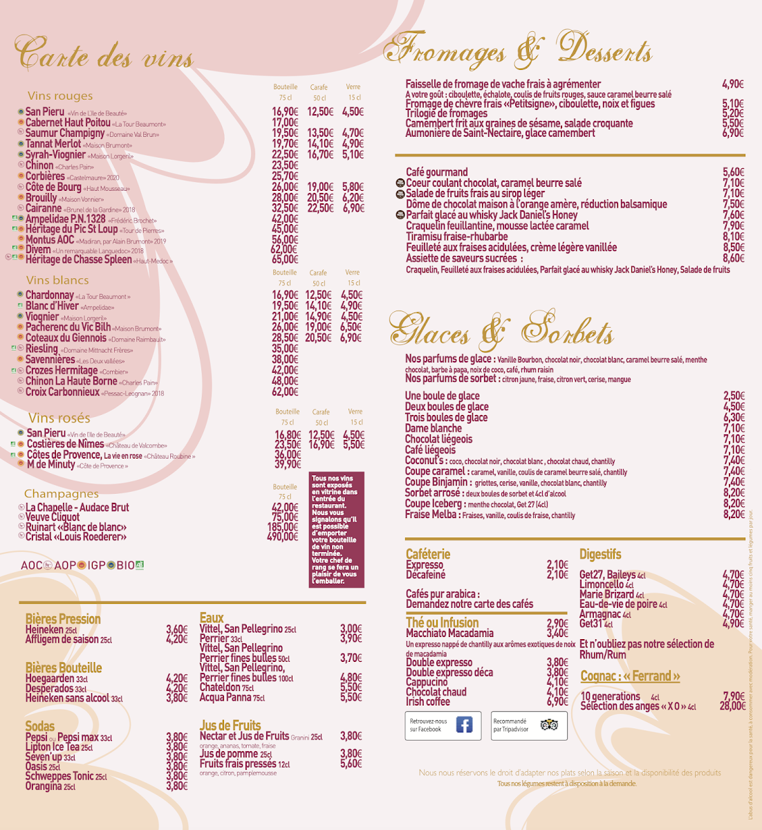 Restaurant Le Binjamin Photo Menu 2