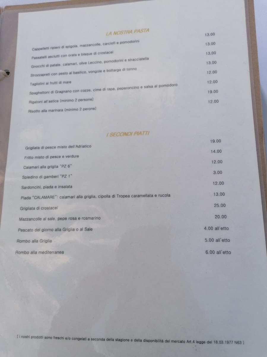 Ristorante Marittimo Dalla Betta Photo Menu 5