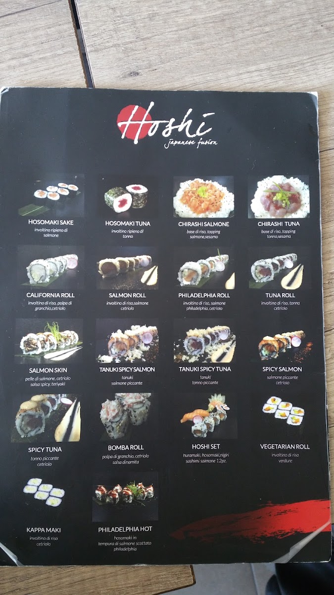 Hoshi Japanese Fusion Photo Menu 2