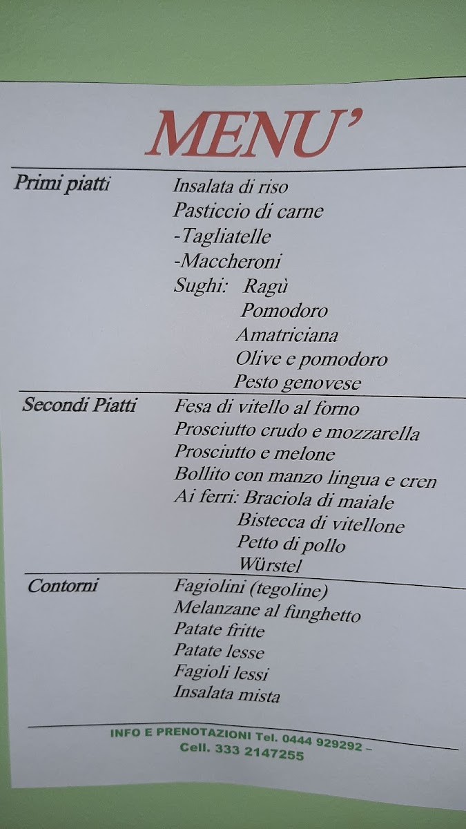 Trattoria Laghetto Photo Menu 1