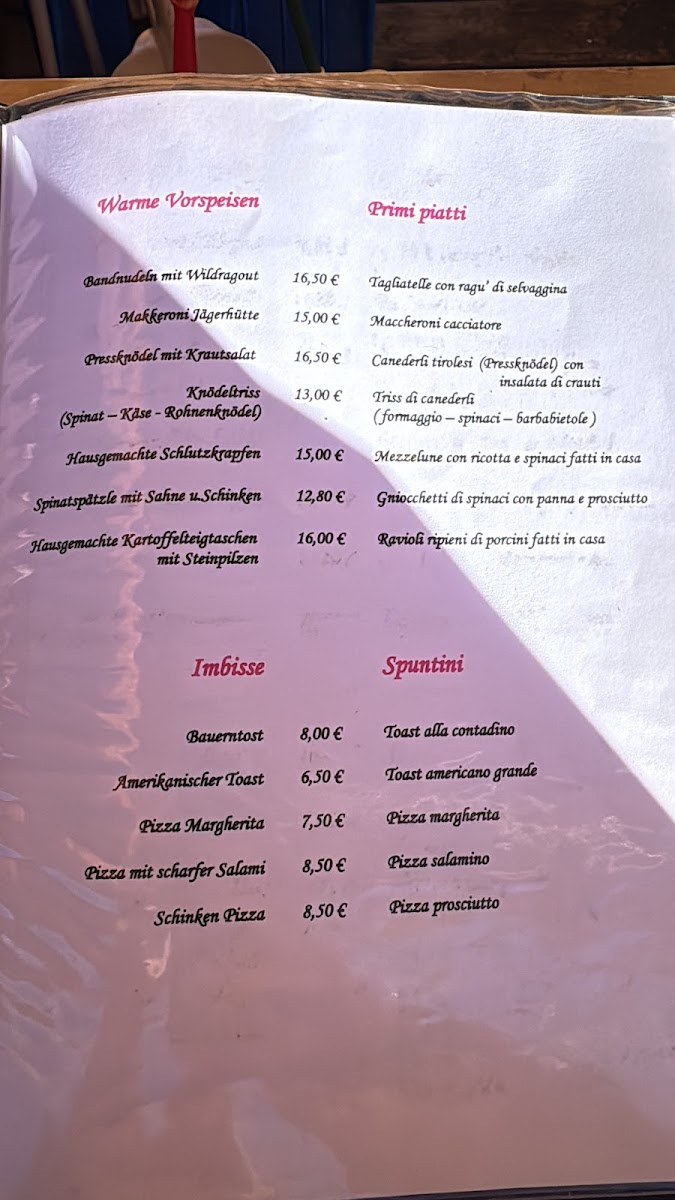 Baita del cacciatore Photo Menu 1