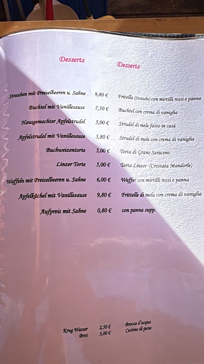 Baita del cacciatore Photo Menu 2