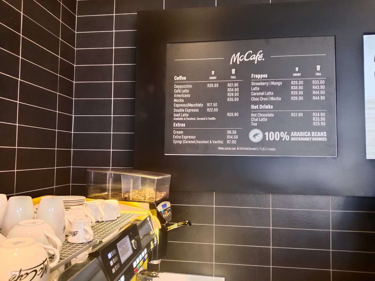 McDonald's Koeberg Road Drive-Thru Photo Menu 1