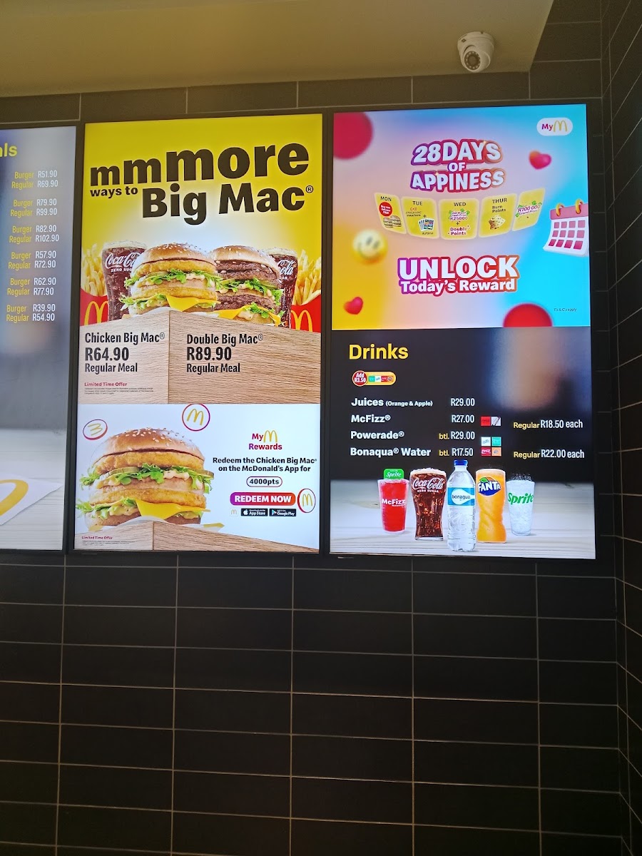 McDonald's Koeberg Road Drive-Thru Photo Menu 2