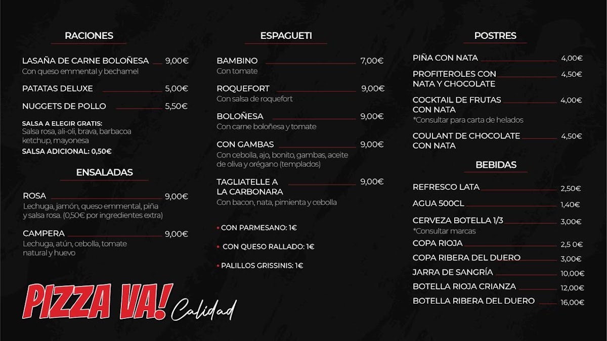 Restaurante Pizza Va Photo Menu 2