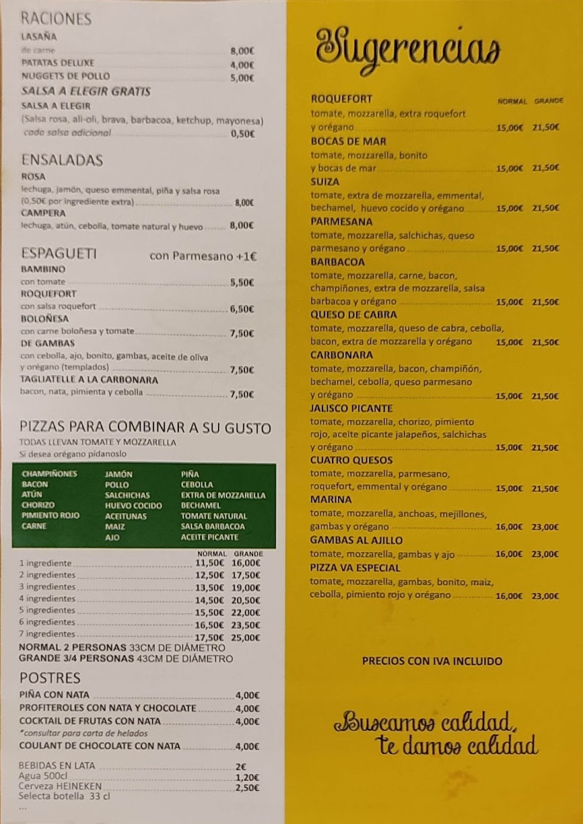 Restaurante Pizza Va Photo Menu 3